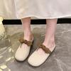 Versatile Single Shoes 2025 Summer New Bow French Lazy Flat Bottom One Pedal Bag Head Half Drag Gentle Slippers