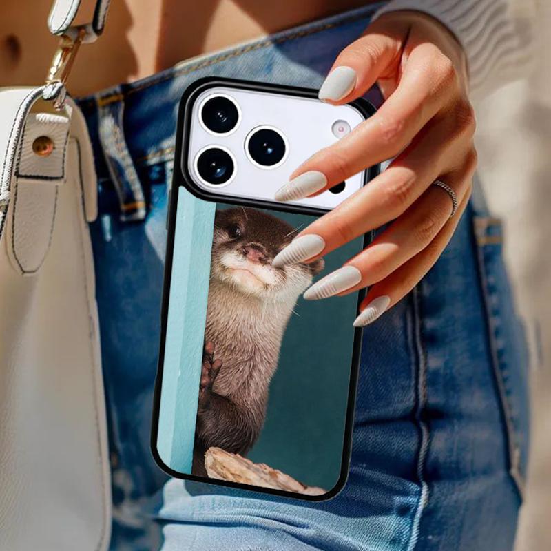 Чехол для телефона с животным Морская выдра Для iPhone 17 Air 14 15 13 12 Max Чехол Для Apple 16e 11 Pro Max Plus Coque