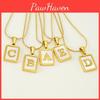 High-quality Stainless Steel Snake Chain Alphabet Necklace 26 Letters European And American Style 18k Gold Square Shell Pendant Characters)