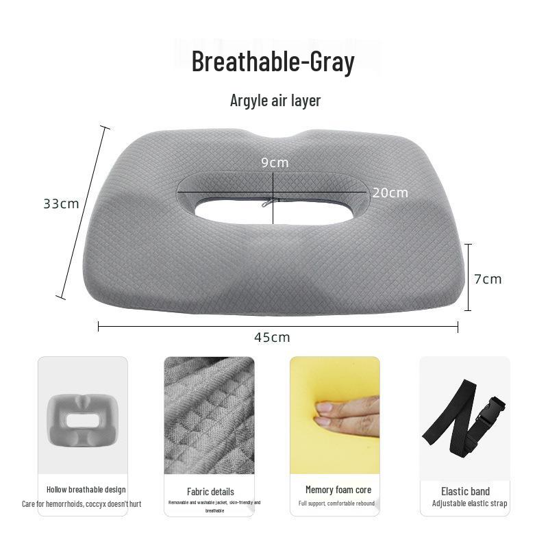 Orthopedic Coccyx Cushion for Hemorrhoid Relief, Pregnancy, and Fracture Support with Back and Hip Comfort