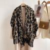 Classic Leopard Point Imitation Cashmere Scarf Women's Autumn and Winter New Double-sided Versatile Shawl Thickened Warm Scarf