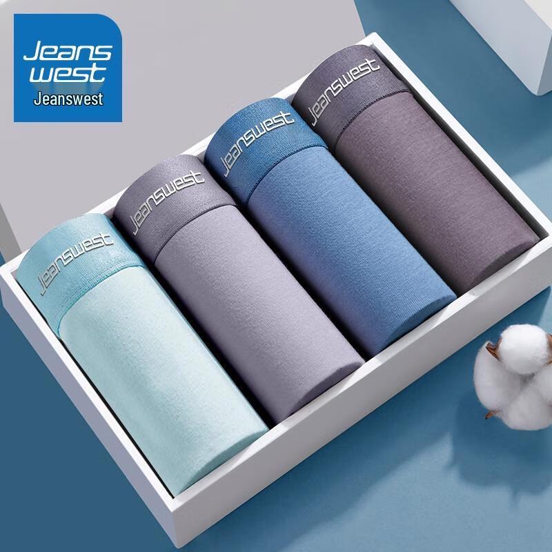 JEANSWEST Мужские хлопковые антибактериальные боксеры-брифы, 4 шт.