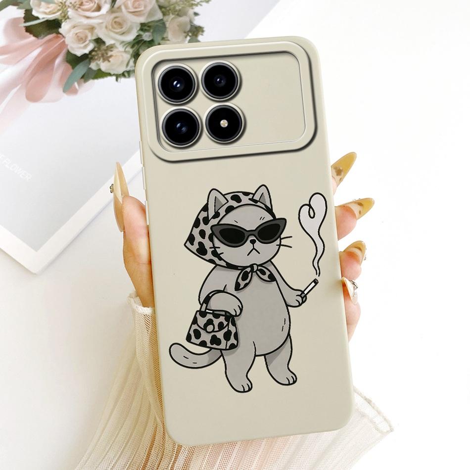 For Xiaomi Redmi K90 Cute Cat Flower Cartoon Phone Case For Redmi K 90 K90 Pro Max 5G Shockproof Soft Silicone Cases Bumpers