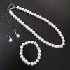 Elegant Pearl Suit: Evening Dress Accessories Set - Necklace, Bracelet, and Earrings (3-Piece)