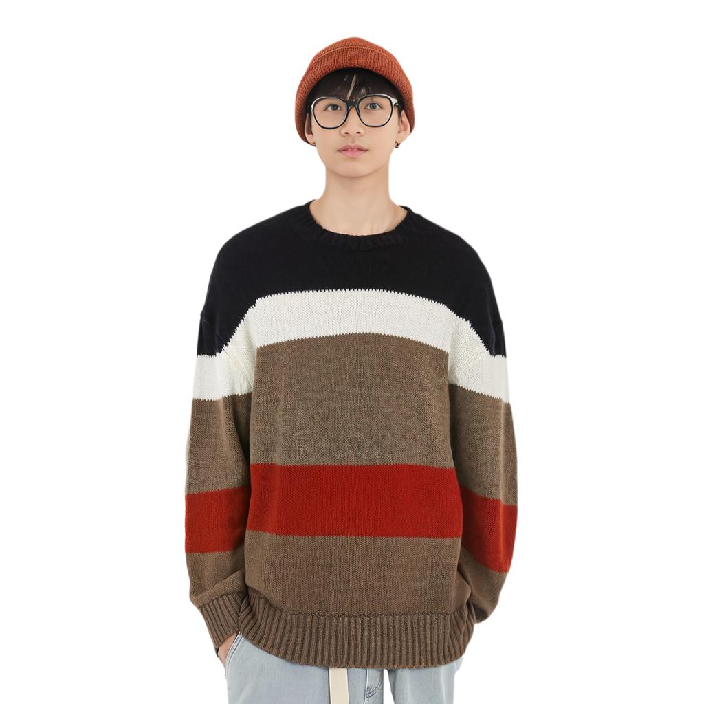 Emporio Armani intarsia-knit striped-pattern jumper 6R1MXU1-MMDZ1-F908