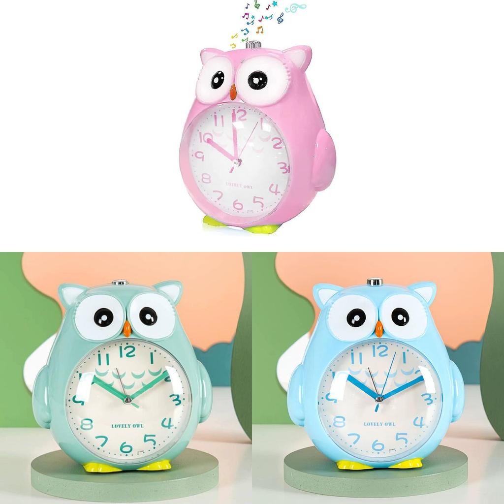 Сова Мультяшный Бесшумный Ночник с Говорящим Детским Будильником для Декора Спальни