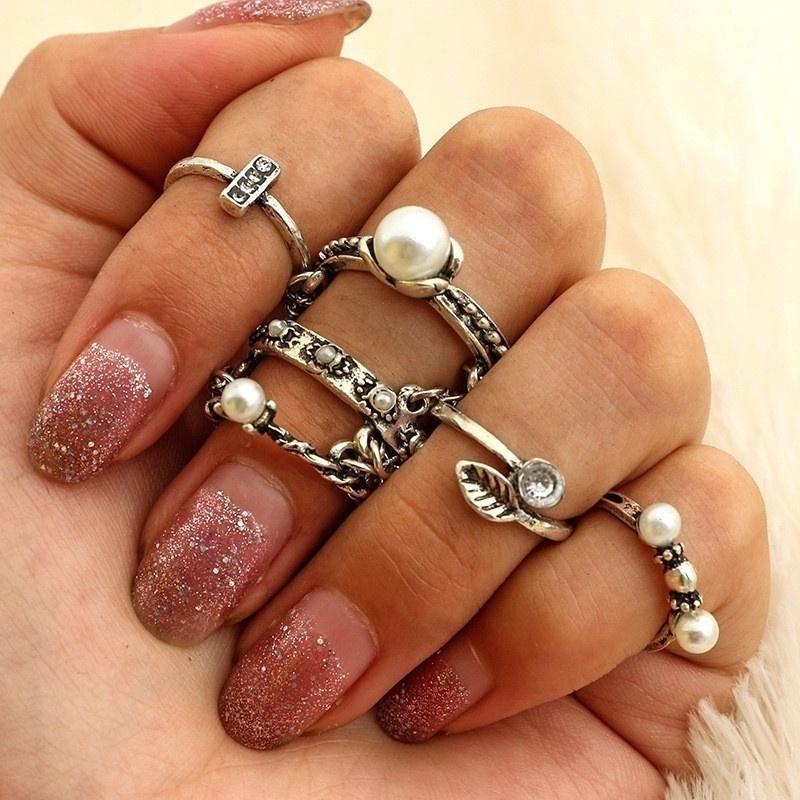 Новейший модный комплект колец с подвесками из хрусталя и акрила, горячая распродажа, позолоченное серебро, винтаж