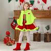 Рождественское платье-накидка для девочек с меховой отделкой, красное праздничное костюм для выступлений для малышей 1-6 лет, платье для вечеринки, тематический наряд