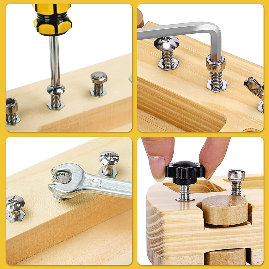 10 шт. детский набор деревянных отверток Монтессори, настоящие инструменты для детей, обучающая сенсорная обучающая игрушка для базовых навыков для детей ясельного возраста дошкольного возраста