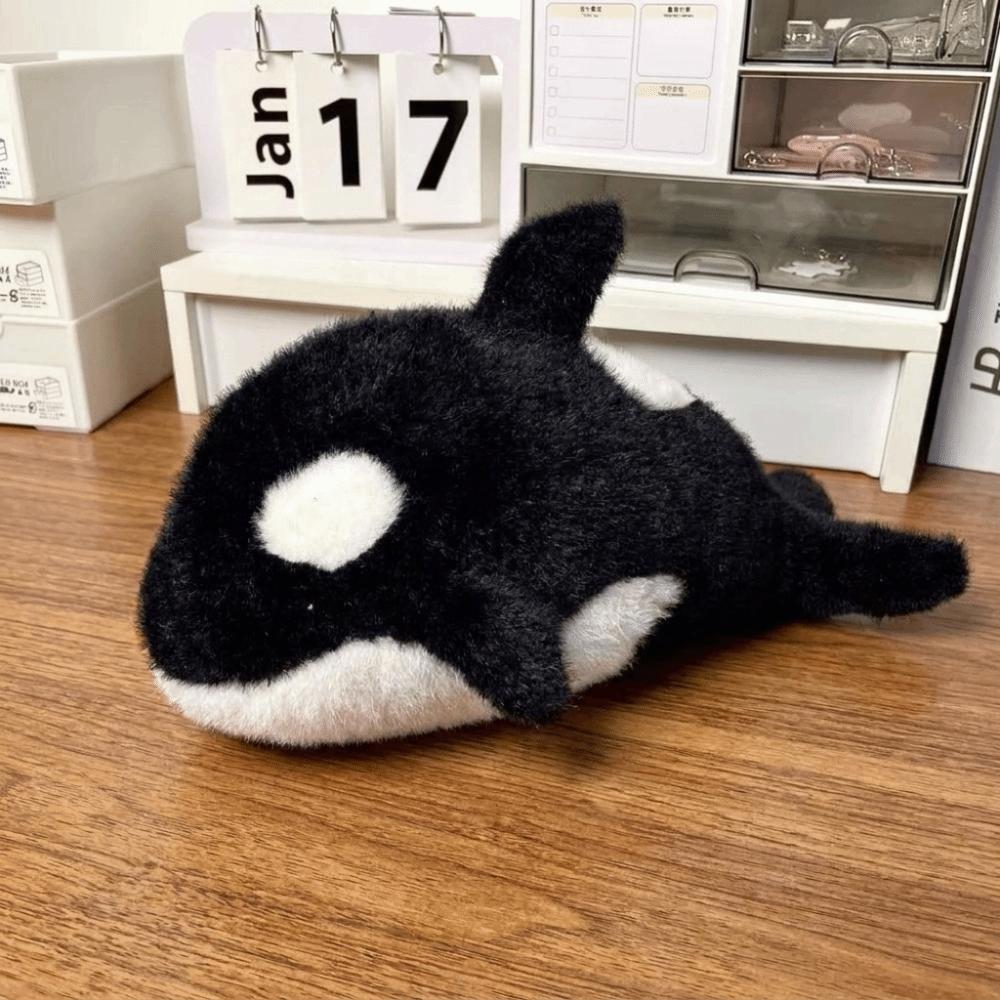 Large Capacity Plush Killer Whale Pencil Case Portable Pencil Pouch Case Office