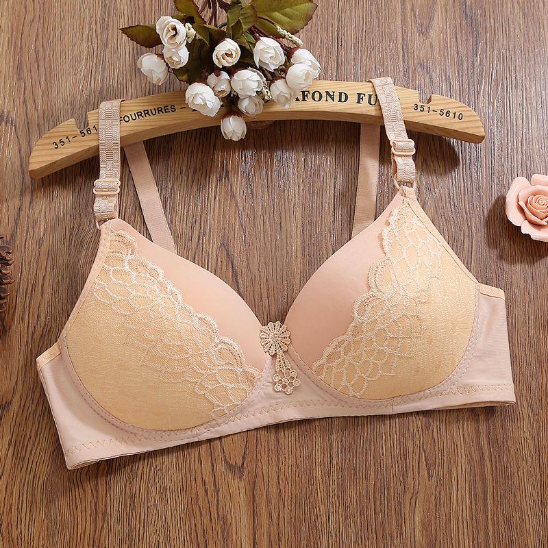 Тонкое подростковое нижнее белье с небольшой грудью, беспроводной бюстгальтер, легкий и дышащий кружевной вышивкой, сладкий сексуальный милый простой повседневный стиль