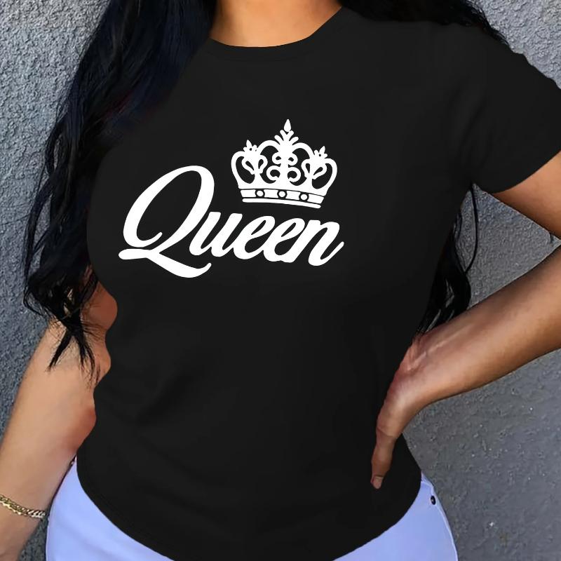 Женская футболка повседневная черная свободная верхняя одежда с короткими рукавами и принтом