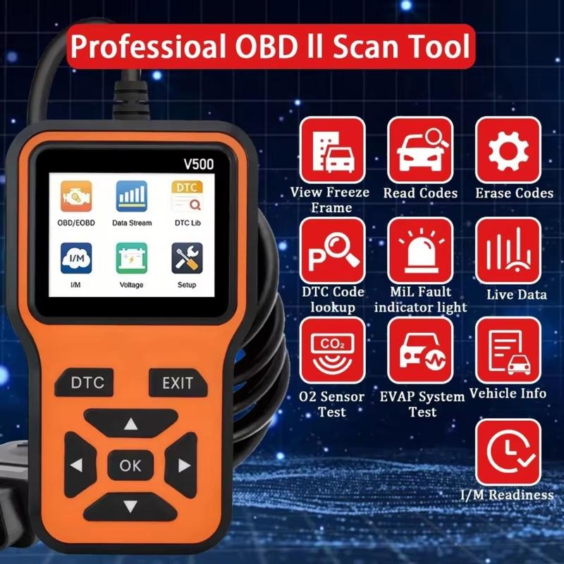Компактный OBD2 Диагностический Инструмент для Автомобиля Читает Коды Неисправностей Двигателя Для Многих Автомобилей Сканер Кодов с Тестированием Напряжения