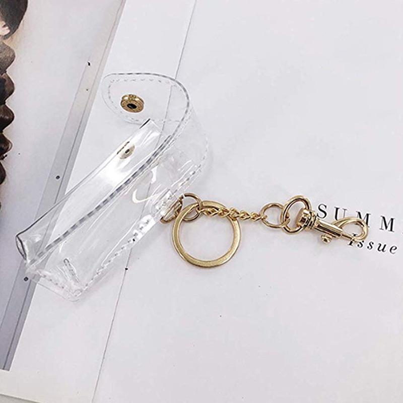 Chapstick Pouch Keychain Transparent Pvc Lipstick Holder For Outdoor Lip Balm Lipsticks Keyrings Accessory