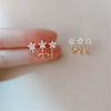 Серьги-цветы в форме пятиконечной звезды с тремя зубцами для женщин, ювелирные изделия, аксессуары для вечеринок, подарки