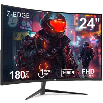Изогнутый игровой монитор Z-EDGE UG24 - FHD 1920x1080 - 24 дюйма - 180 Гц - MPRT 1 мс - 300 кд/м² - HDMI 2.1 и DisplayPort 1.4 - Черный