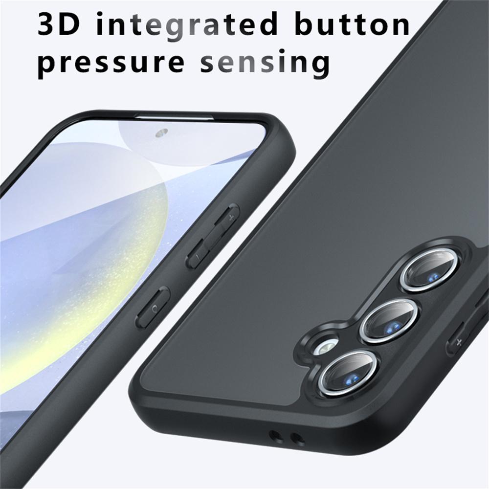 Для Samsung Galaxy S24 FE Чехол Skin-Touch TPU+PC Матовый Корпус Телефона, Прозрачный Черный
