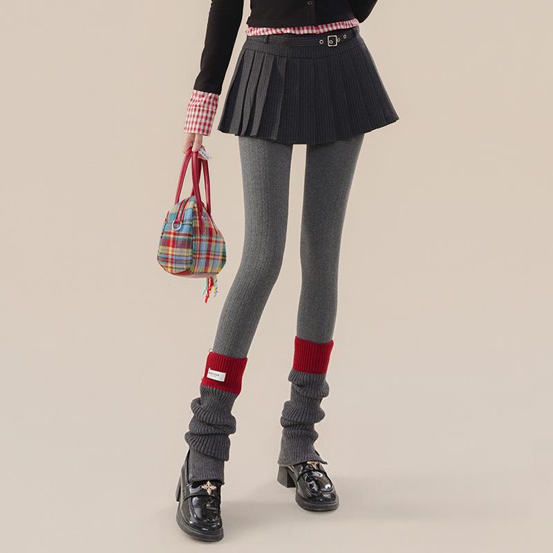 Женские ретро вельветовые колготки с кабельным узором - Высокая посадка, Утягивающие, Японский стиль, Универсальные милые осенне-зимние носки