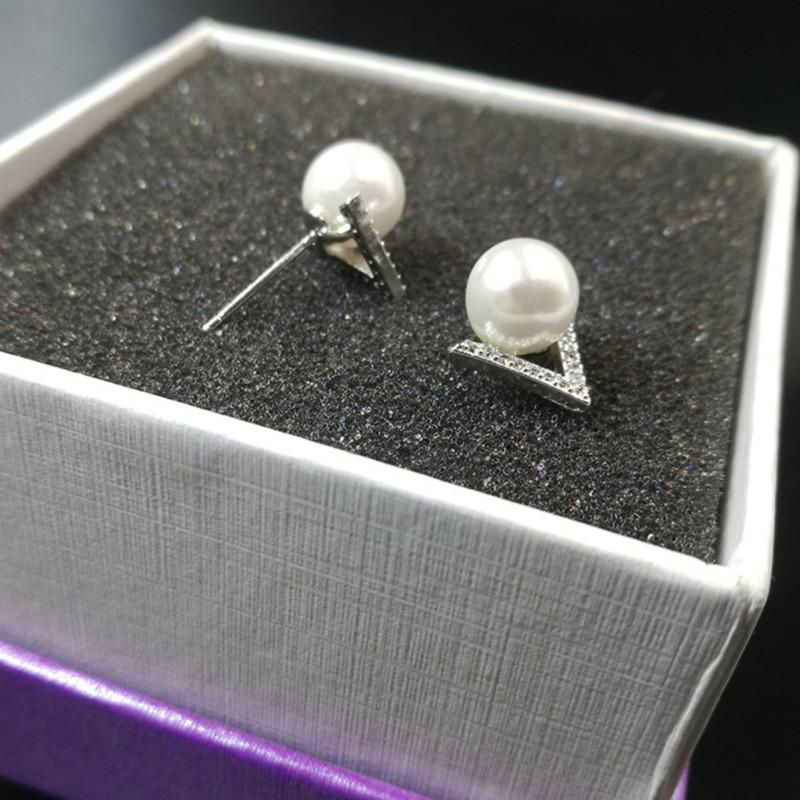 BELLA BOX Серьги Чистые Серебряные Иглы, Корейская Версия, Жемчужные Пуссеты, Маленькие Серьги-гвоздики Для Женщин, Аксессуары для ушей.