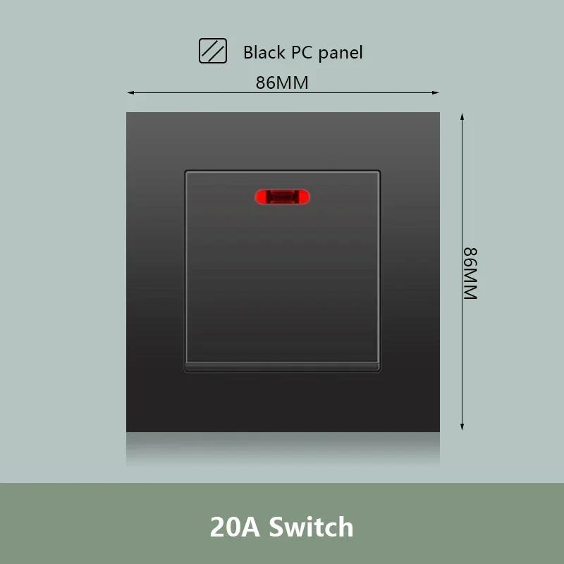 Черная настенная розетка UK 13A с USB Type C 18 Вт для быстрой зарядки, универсальная настенная розетка 220 В, электрический выключатель света