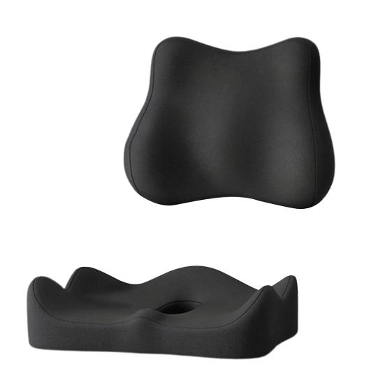 Seat Cushion with Separate Backrest Memory Foam Cushion with Back Support Office Chair Cushion for Sciatica Relief Lumbar Support Car Travel Use