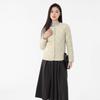 Womens Lightweight Down Vest Jacket Thin Warm Outerwear Round Neck No Collar Japanese Style Casual