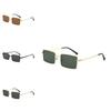 Classic Metal Square Sunglasses Women Men Uv400 Retro Style Geometric For Travel And Daily Wear