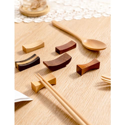 happykau Wooden Chopstick Rests, Set of 8, Chopstick Stands, Chopstick Pillows, Stylish Cutlery Rests, Japanese Tableware, Suitable for Inns, Restaura
