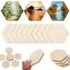 5Pcs Unfinished Wooden Crafts Hexagon Shape Wood Name Labels Slices Wedding Party Name Tags DIY Wood Slice Ornaments