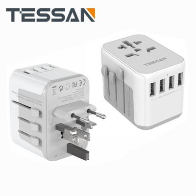 Tessan Универсальный дорожный адаптер, международный адаптер с 4 USB-разъемами, универсальное зарядное устройство для ЕС, Великобритании, Америки, Канады и других стран.