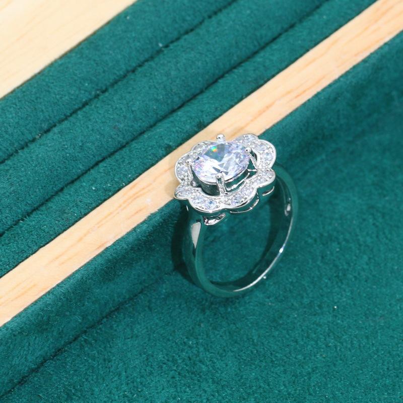 Korean Version of Ultra-shimmering Micro Set AAA Zircon Europe and The United States Best Selling Bracelet Necklace Earring Ring Set