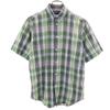 Check Pattern Short Sleeve Button Down Shirt L Green System Women Used