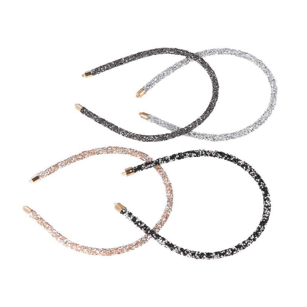 Женские Аксессуары для Волос Стразы Блестящие Кристальные Бусины Безель Повязка на Голову Обруч для Волос