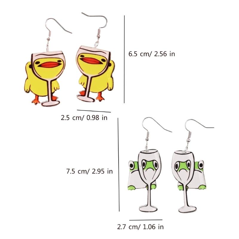 Причудливые серьги в форме утки с увеличенными животными для эффектного модного образа, подходящие для различных случаев