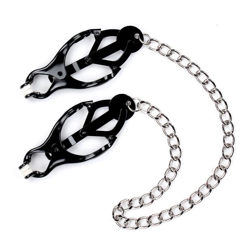 New Design Silver/Black Muqu Metal Bondage for Couples Flirt Adult Games Vaginal Nipple Clamps Breast Clip