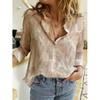 Plus Size Long Sleeve Women's Shirt Elegant Fashion Butterfly Print Tops Women Loose Casual All-match Chiffon Blouse Oversized Female Clothing