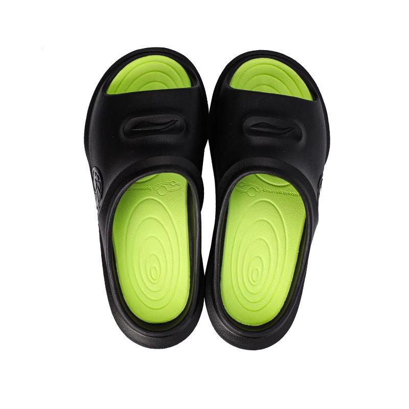 Li-Ning Дышащие нескользящие износостойкие сандалии EVA Silent Slide унисекс обувь черного цвета AYCT003-3