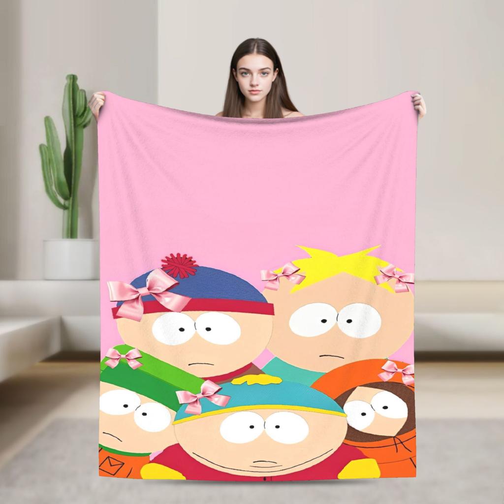 South Parks Flannel Blanket Autumn Soft Warm Bedding Throws for Child Couch Chair Funny Bedspread Sofa Bed Cover