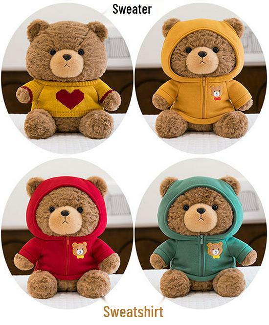 Casual Teddy Bear Plush Toy with Sweater - Children's Birthday Gift