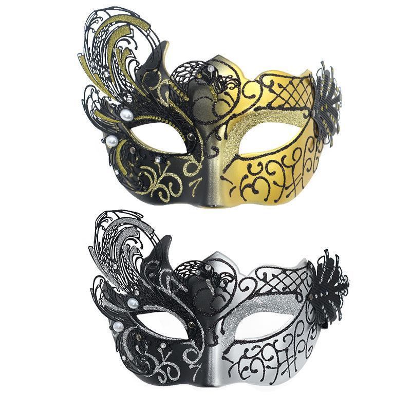 Specially made for diamond-studded iron masks Princess ball party metal mask Male and female crane masks
