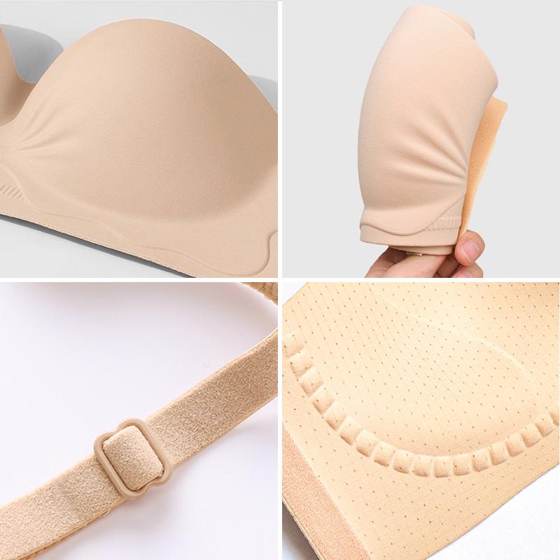 Бесшовный бюстгальтер без бретелек Пуш-ап Бюстгальтер Сексуальный с открытой спиной 2 в 1 Бюстгальтеры Однотонный Невидимый бюстгальтер Сексуальное нижнее белье Женское