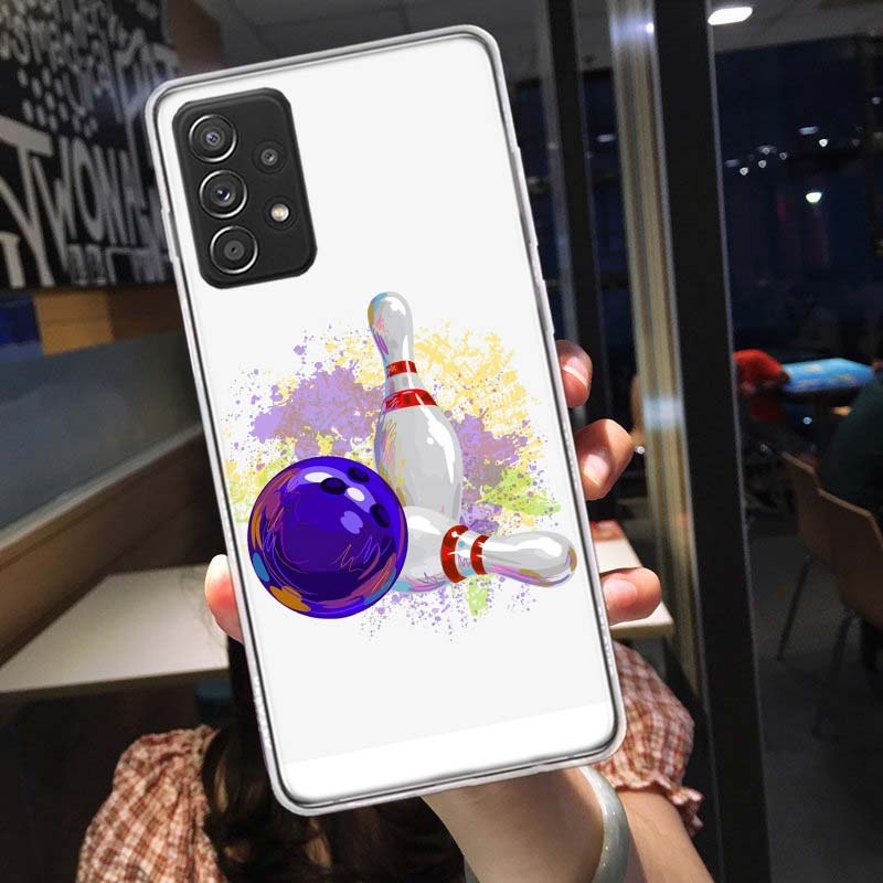 Чехол для телефона с развлечениями в боулинге для Samsung A54 A57 A37 A17 A14 A15 A12 A24 A34 A55 A35 A25 A52S A07 A05S A04S A22 A