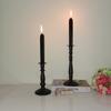 High Temperature Black Paint Wrought Iron Candlestick Romantic Candlelight Dinner Candle Cup Props Retro Single Head Candlestick