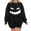 Женские повседневные модные толстовки с длинным рукавом и круглым вырезом с принтом Хэллоуина, пуловер, топ