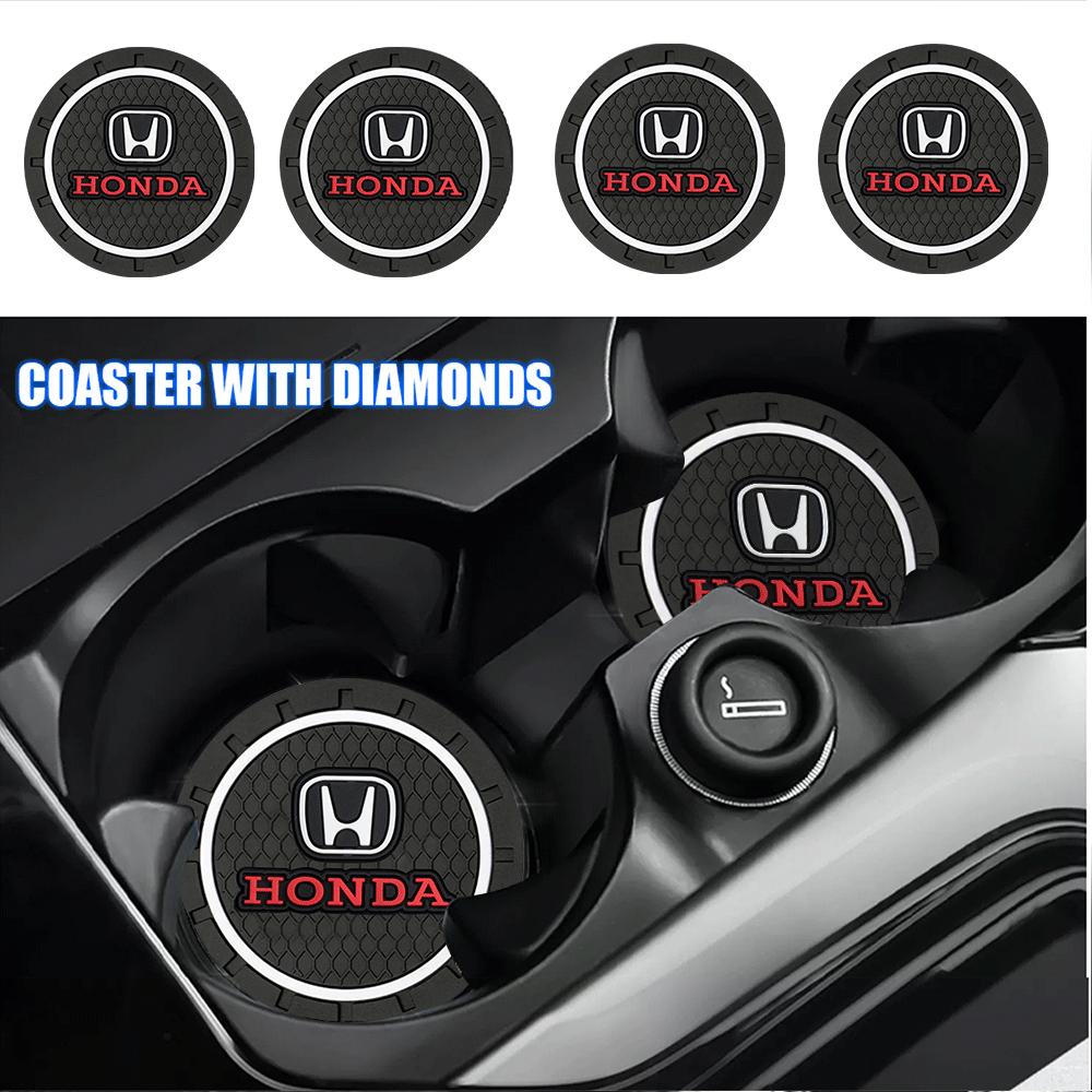 1/2Pcs Car Cup Mat Auto Cup Slot Non-Slip Coaster For Honda Civic 10th 11th Gen Hrv Jazz City Fit Accord 7 Crv Odyssey Mugen IP8 jnfb1