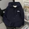Unisex Hooded Fleece-Lined Sweatshirt With Graphic Print Casual Streetwear Fall