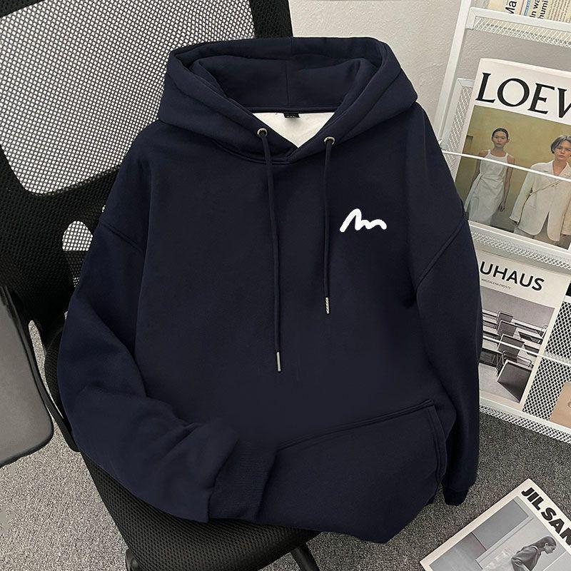 Unisex Hooded Fleece-Lined Sweatshirt With Graphic Print Casual Streetwear Fall