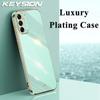 KEYSION Роскошный чехол с покрытием для Samsung A55 5G A35 A25 A15 A05, мягкий силиконовый квадратный противоударный чехол из ТПУ для телефона Galaxy A05S