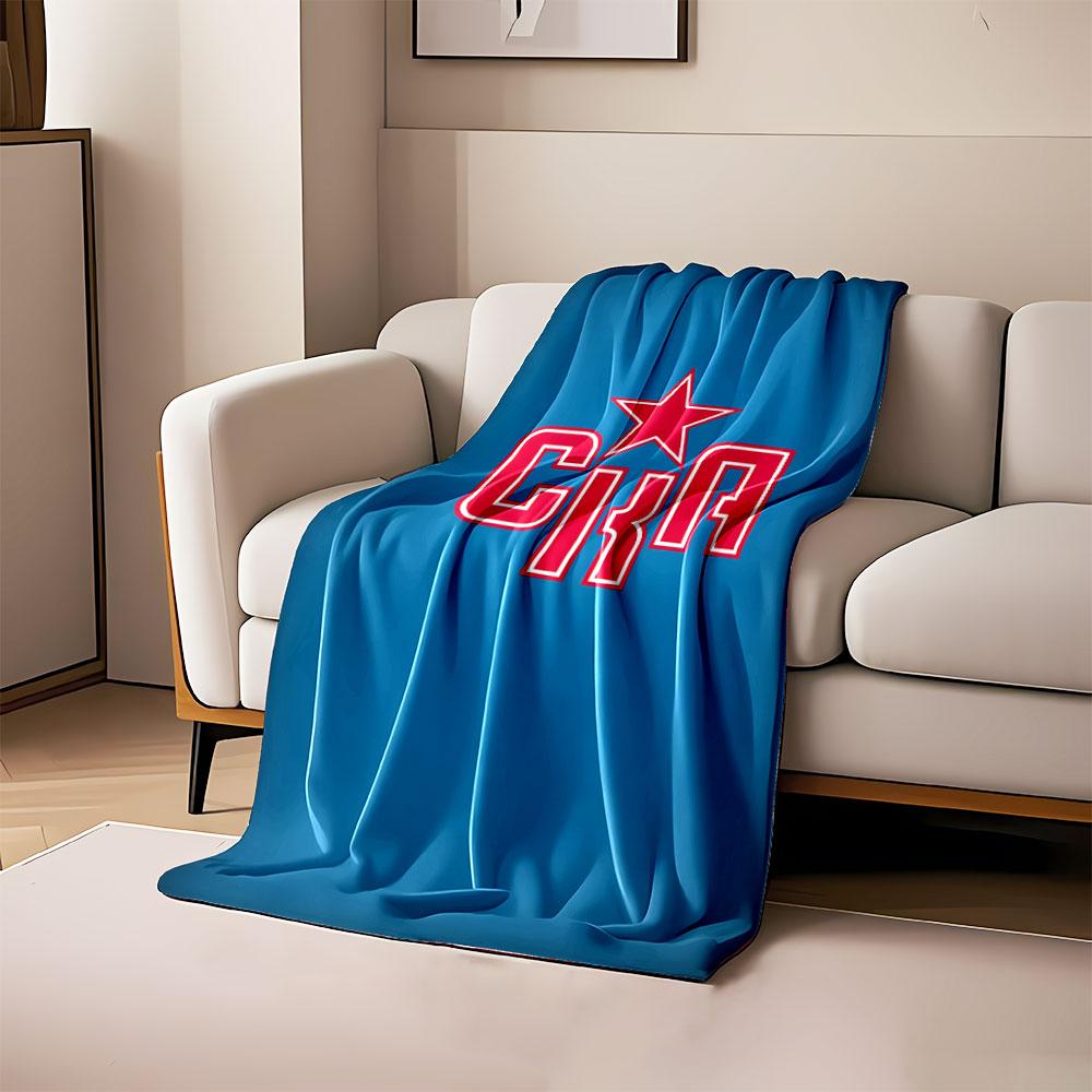 Red Star on Blue Background print blanket soft and cozy perfect for the living room bed sofa or a nap,gift