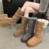 Женские теплые зимние ботинки с толстой подошвой, на платформе, нескользящие, износостойкие, для активного отдыха, спортивные, хлопковые